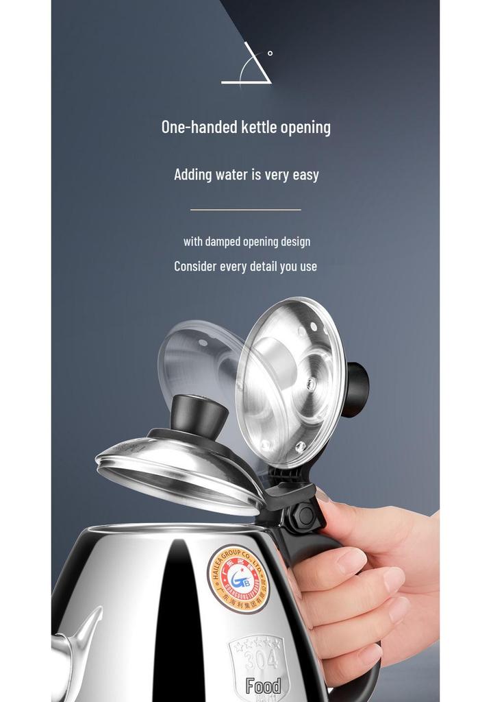 Golden Stove E-400A Electric Kettle, 1.2L Stainless Steel Teapot Tea Set