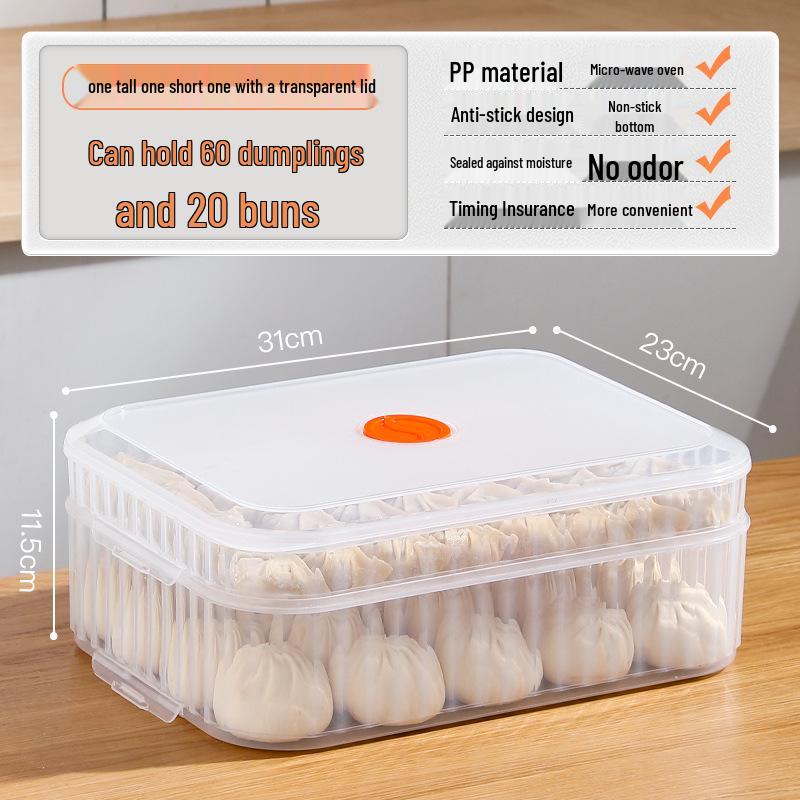 Dumpling & Wonton Freezer Storage Box for Fresh-Keeping and Quick-Freezing Noodles