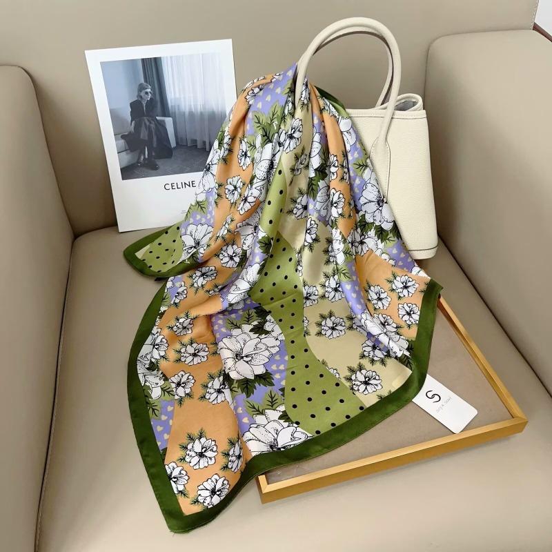 70 silk scarf square scarf high sense fashion versatile professional simulation silk small scarf versatile printed women's silk scarf
