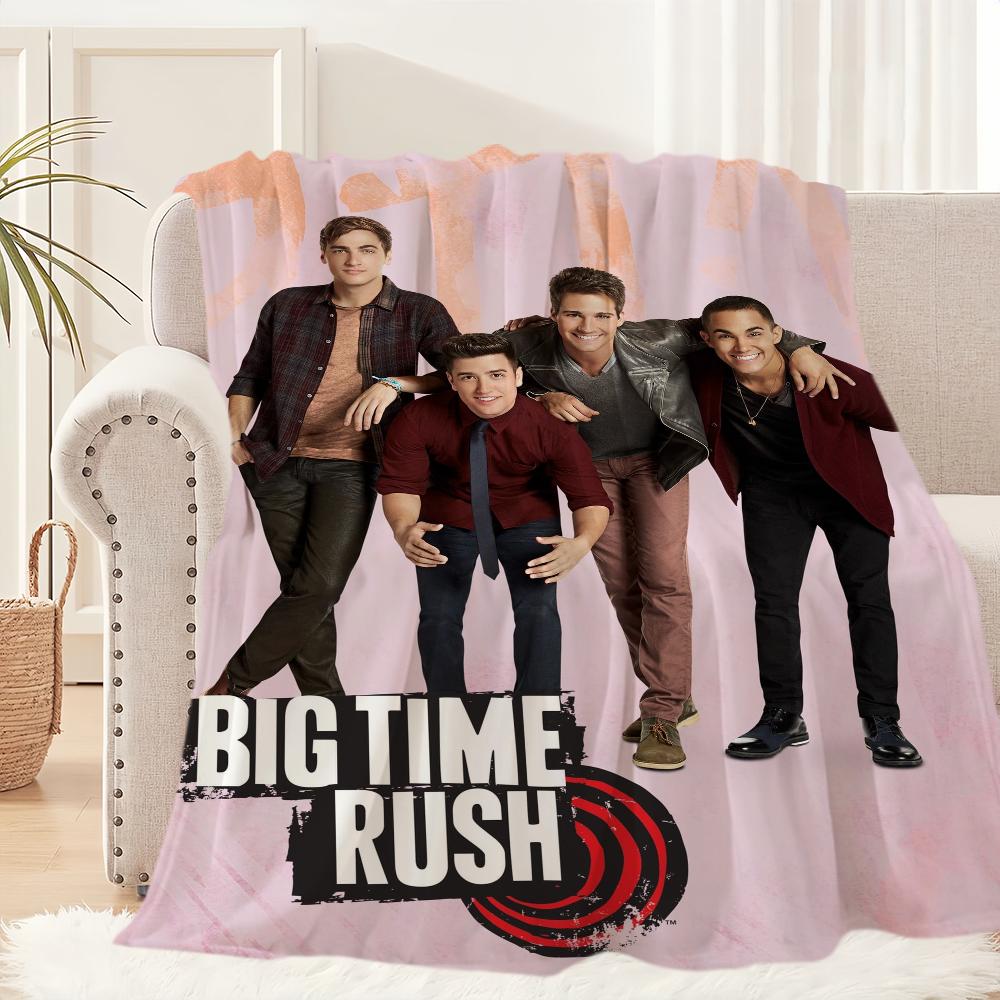 Band Big Time Rush Blanket Plush Nap Sofa Rug for Living Room Warm Office Bedroom Birthday Home Travel Kid Gifts