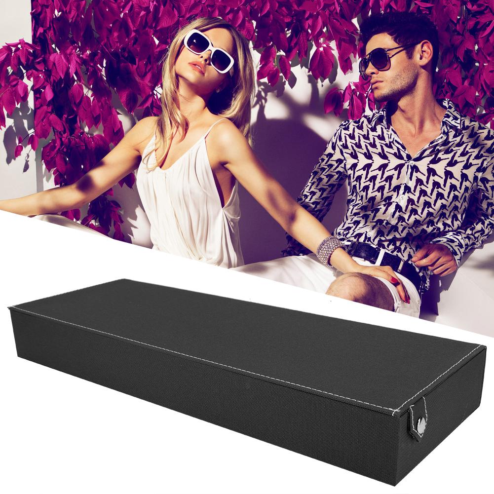 8 Fächer Tragbarer Brillen Präsentationskoffer Reise Sonnenbrillen Aufbewahrungskoffer Organizer Schwarz