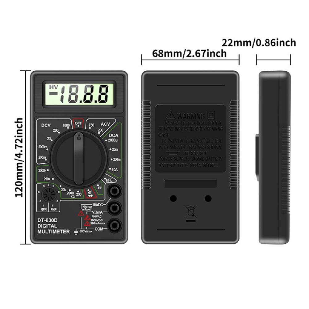 For Field Testing Digital Multimeter Digital Multimeter Continuity Buzzer Square Wave Output Low Battery Alarm
