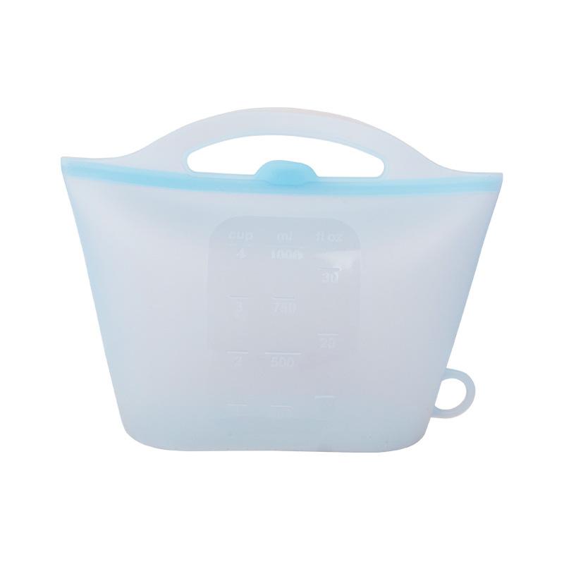 Silicone Reusable Food Bag Freezer Food Container Heat Resistant Leakproof Fresh Keeping Bags Sub-packing Sealing Bags