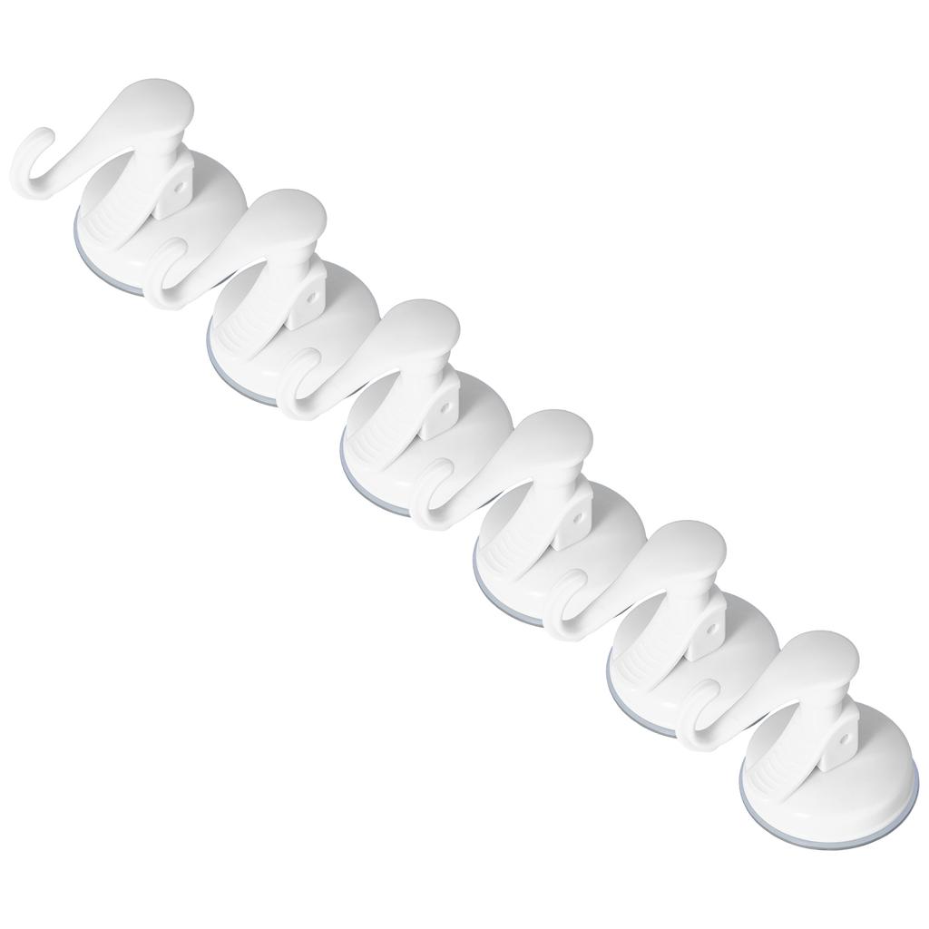 6PCS Strong Vacuum Wall Hook Towel Hook Plastic Self Adhesive Suction Cup for Kitchen Bathroom
