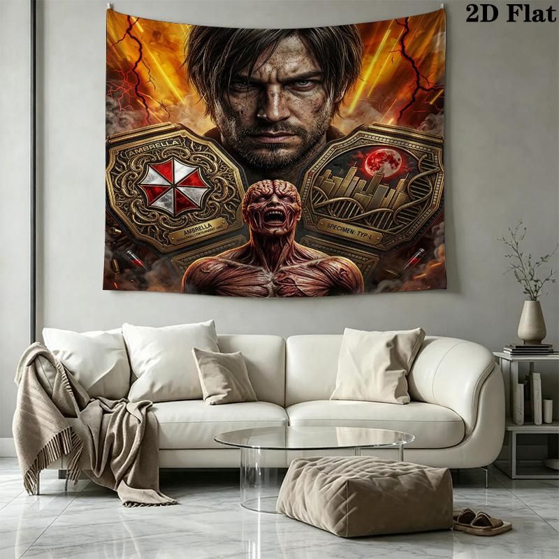 Resident Evil Wall Tapestry Aesthetic Wall Hanging Printed Fabric Blanket Decorative Tapestries For Bedroom Living Room Home Decor