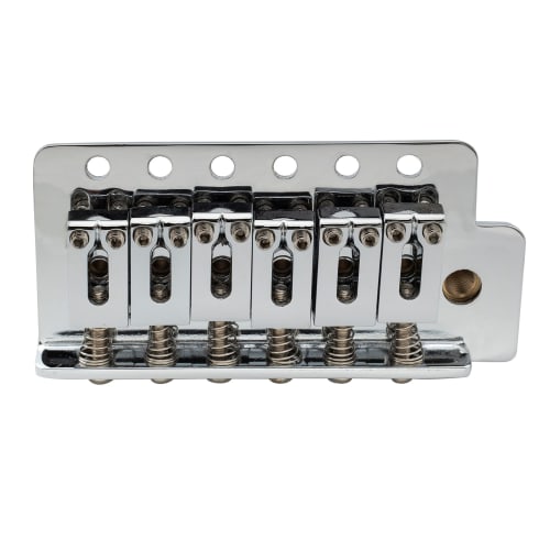 Musiclily Pro 10.5mm Modern 6-Point Tremolo Unit Bridge with 36mm Solid Brass Block for Squier Stratocaster Electric Guitars, Chrome
