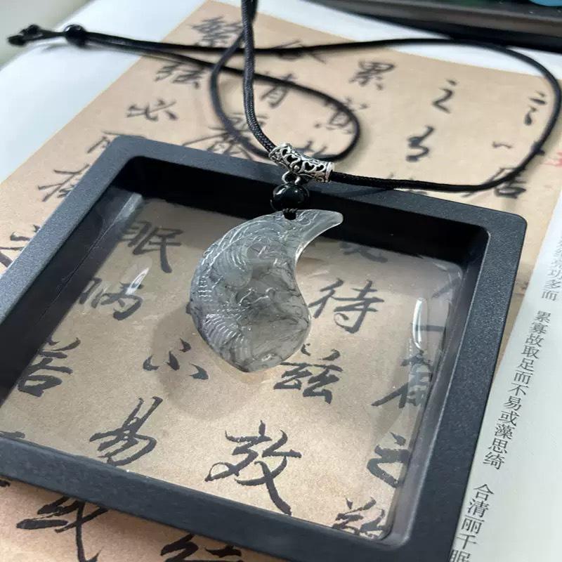 Trendy Woven Jade Safety Buckle Necklace for Students & Couples