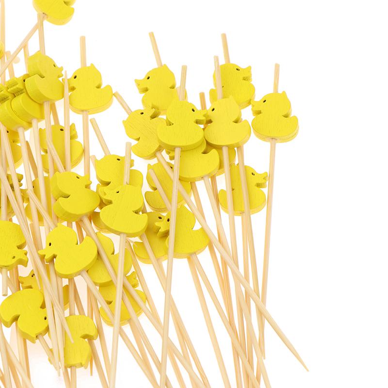 100 Pcs Disposable Bamboo Picks Food Fruit Cocktail Handmade Toothpicks