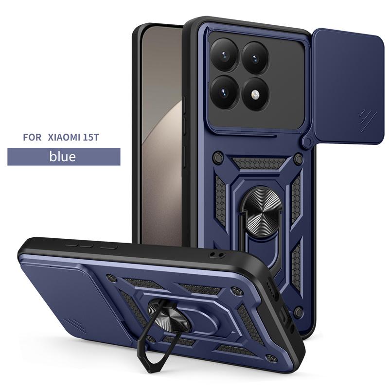 For Xiaomi 15T 5G Case Armor Slide Camera Lens Protection Phone Cover For Mi 15T Mi15t 15 T Xiaomi15T Magnetic Ring Stand Funda