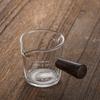 70/75/150ML Double Spout Wooden Handle Coffee Cup Heat Resistant Multipurpose Clear Scales Milk Coffee Measuring Cup for Home