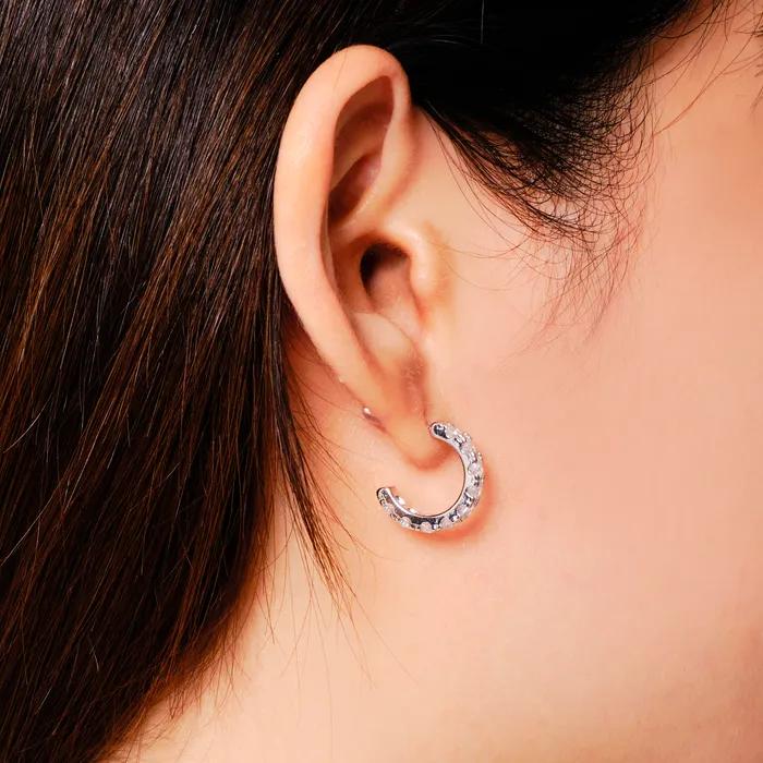 3MM White Tennis Earrings