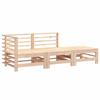 VidaXL Salon de Jardin 3 pcs, Canapés avec Repose-pieds, Sièges avec Dossier et Accoudoir, Meubles de Terrasse Patio, Bois 825646