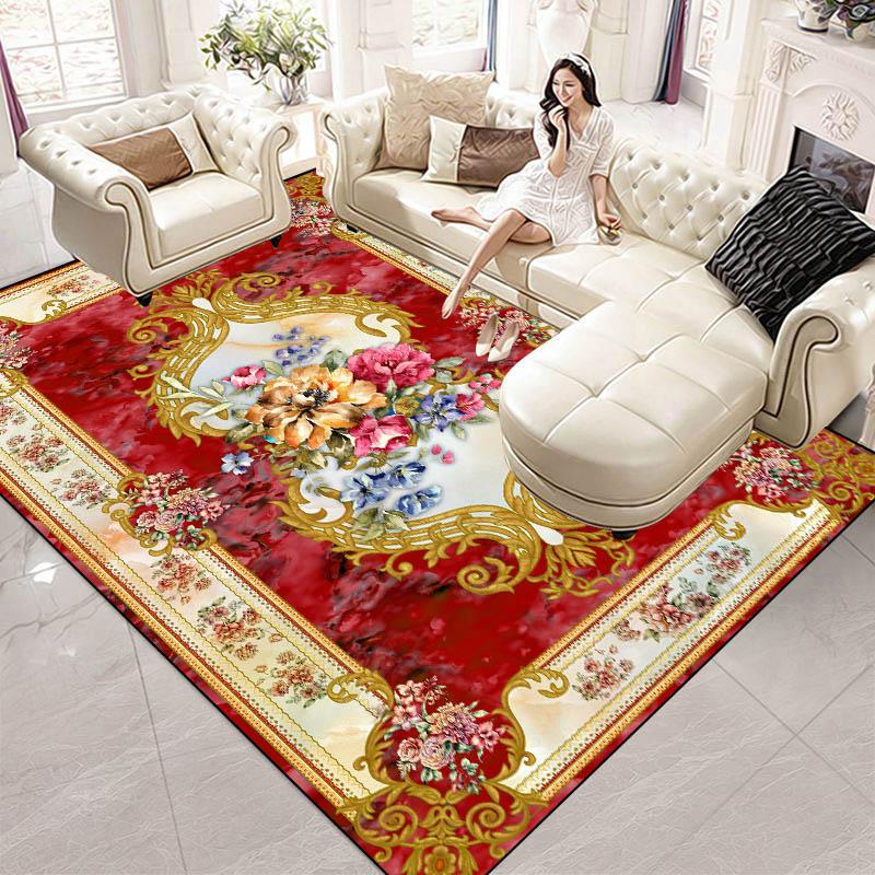 

European Luxury Carpet Black White Living Room Rug Large Soft Non Slip Bedroom Decor Mat Coffee Table Lounge Rugs 60x90cm