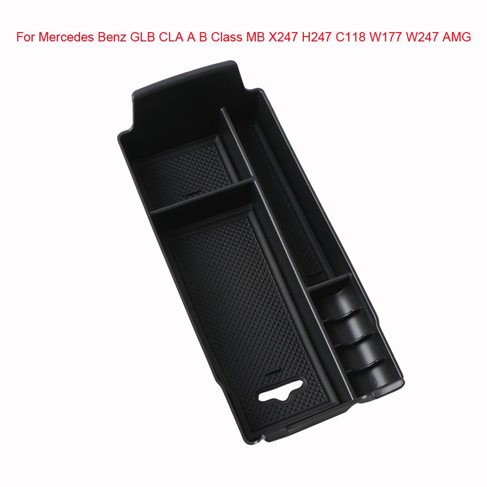 

Центральный подлокотник автомобиля, держатель для ящика для хранения для Benz GLB CLA AB Class MB X247 H247 C118 W177 W247 AMG Консольный органайзер чёрный