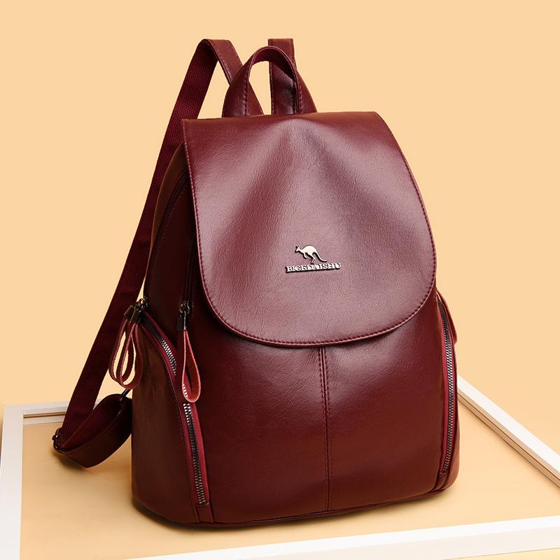 School Bag Women's Backpack 1011 New Fashion PU Soft Leather Travel Bag Versatile Minimalist Collegiate Casual Women's Backpack Trend