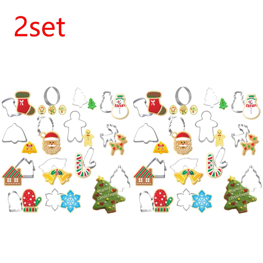14/28Pcs Hand Christmas Cookie Cutters Stainless Steel Cookie Cutting Mold DIY 3D Cookie Cutter for Making Muffins Biscuits