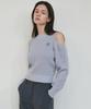 Nigaennikol Signature Cut Out Crew Neck Knit_Sky Blue