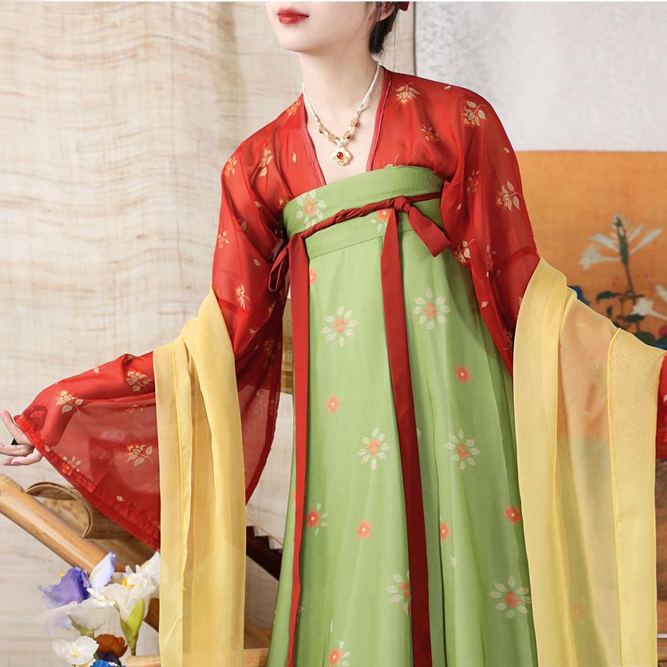 Ripristina lo stile cinese della dinastia Tang, abito da donna Hanfu, gonna lunga fino al seno