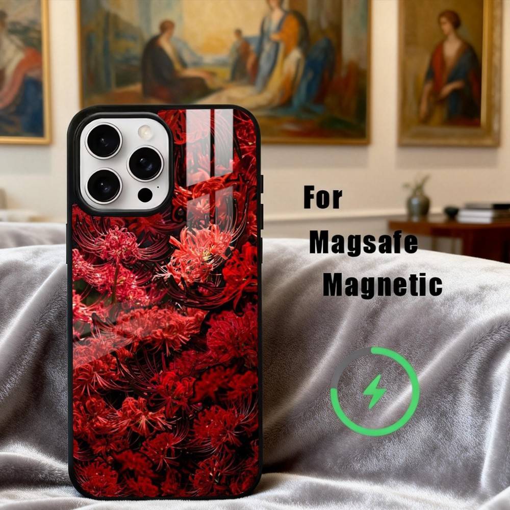 G-Ghoul R-Red Spider Lily Tokyo Phone Case For iPhone17,16,15,14,13,12,11 Plus,For Magnetic Wireless Charge Cover