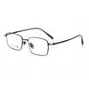 Elegant Half-Titanium Square Half-Rim Eyeglass Frame with Vacuum IP Plating for Myopia