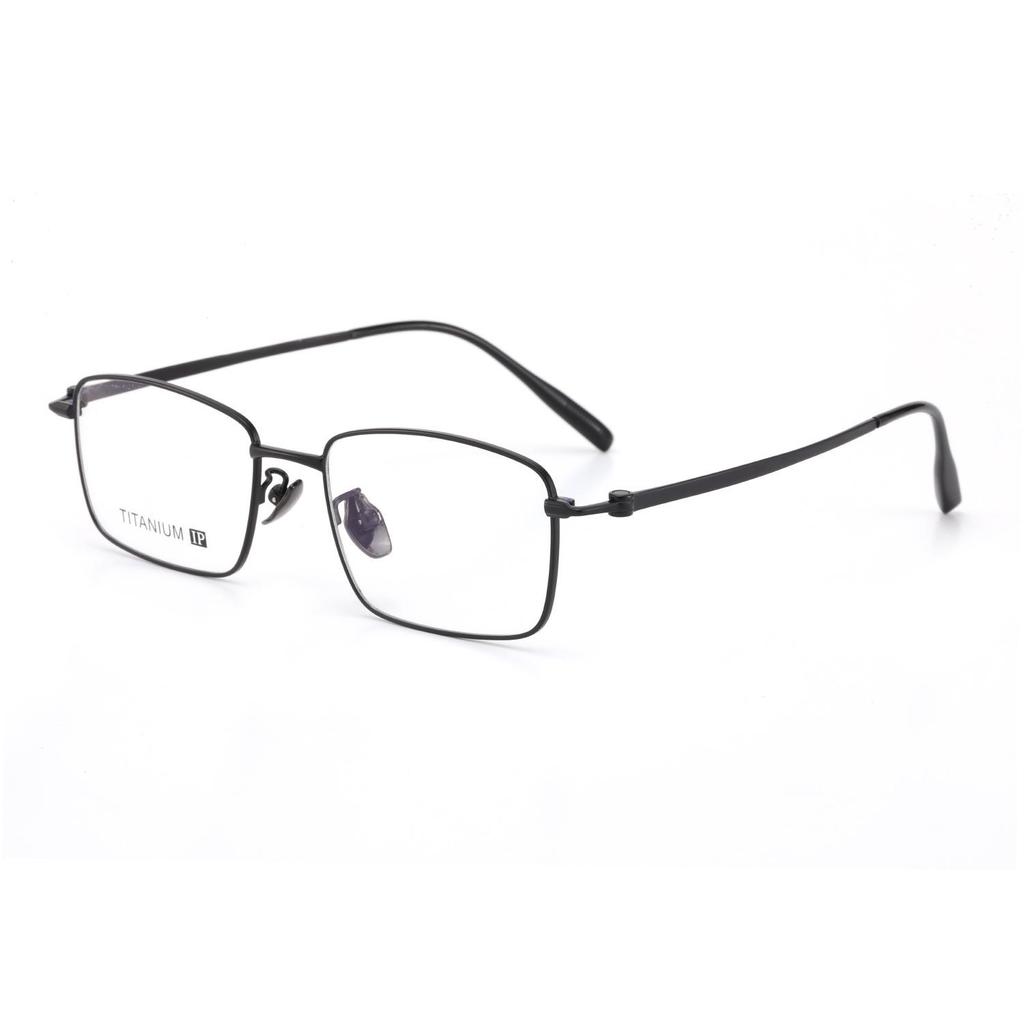 Elegant Half-Titanium Square Half-Rim Eyeglass Frame with Vacuum IP Plating for Myopia