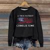Ladies Fashion Casual Long Sleeve Printed Round Neck  Pullover Top