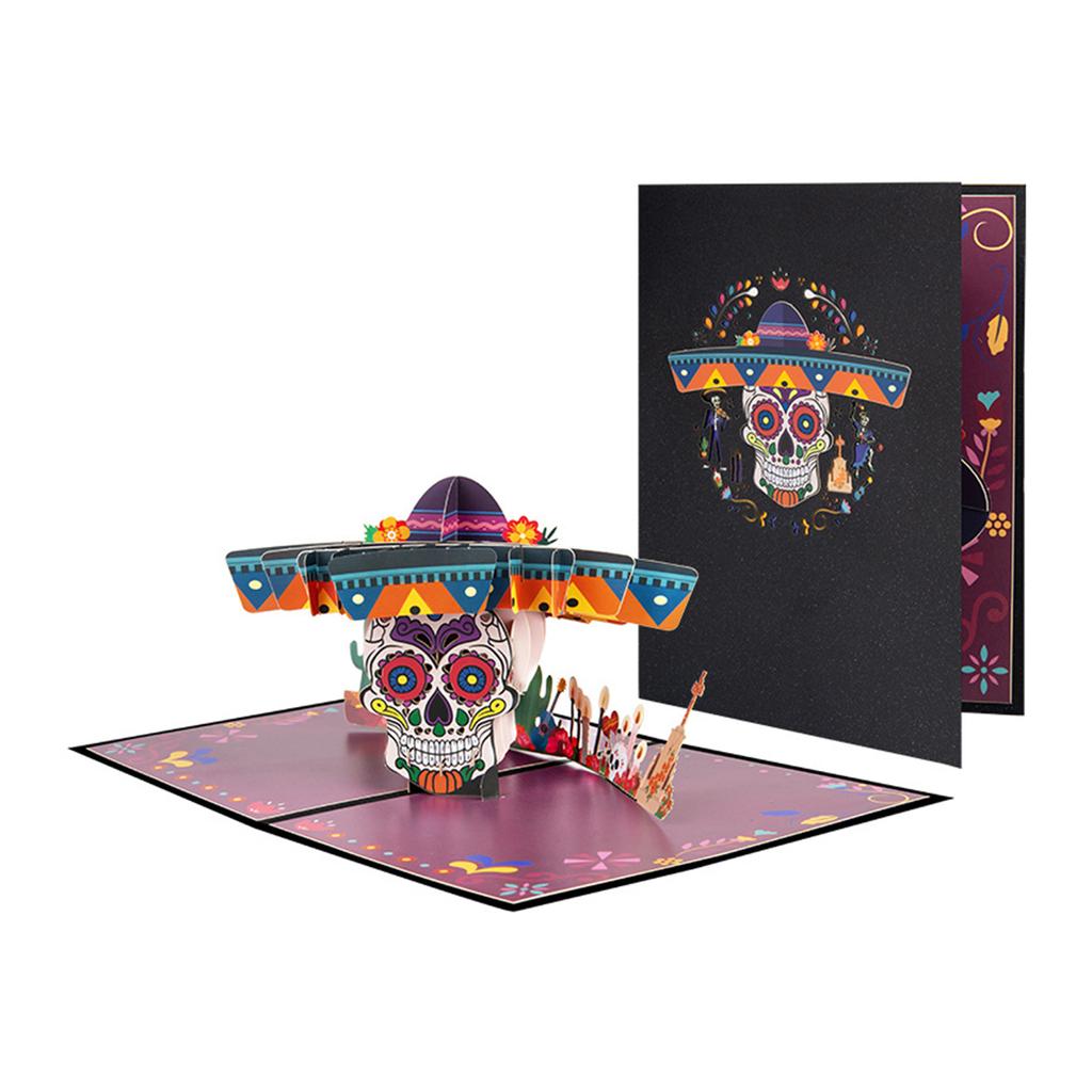 Halloween Skeleton Popup 3D Greeting Card Festival Gifts Postcard Handmade Festives Decoration for Holiday Celebration