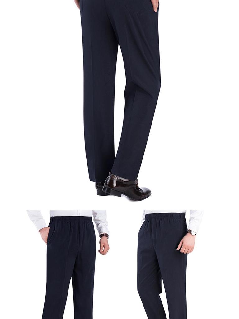 Breathable Elastic Waist Silk-Like Floral Casual Pants for Middle-Aged & Elderly