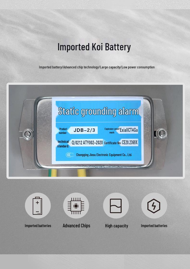 Explosion-Proof Static Grounding Alarm JDB-23 for Gas Stations and Chemical Depots - Mobile/Fixed Unloading Clamp Device