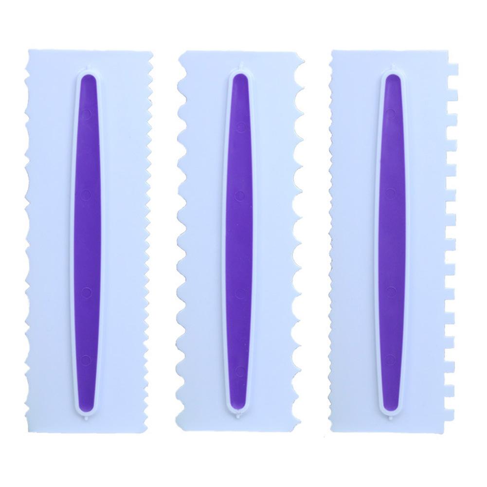 3 Pcs Plastic Baking Cream Comb Scraper Pastry Fondant Cake Boundary Decorating Tool 3pcs#0
