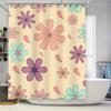 Vintage Bath Shower Curtain with Floral Pattern for Home Decor In Bathroom Beige Color
