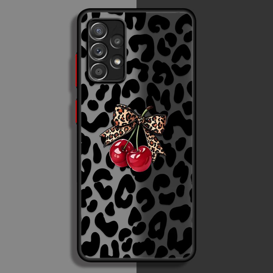Phone Cover Case for Samsung Galaxy A34 A36 A54 A52S A72 A14 A23 A16 A15 A73 A33 A35 A17 A52 A56 A55 A53 Leopard Butterfly Tie