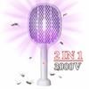 USB Rechargeable Handheld Fly Swatter Foldable Bug Zapper Racket  Pest Control Device