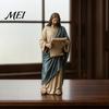 Spiritual Gifts for Easter Christmas Jesus Reading Book Resin Figurine, Small Religious Statue Bookshelf Mantel Prayer Baptism Communion Believers