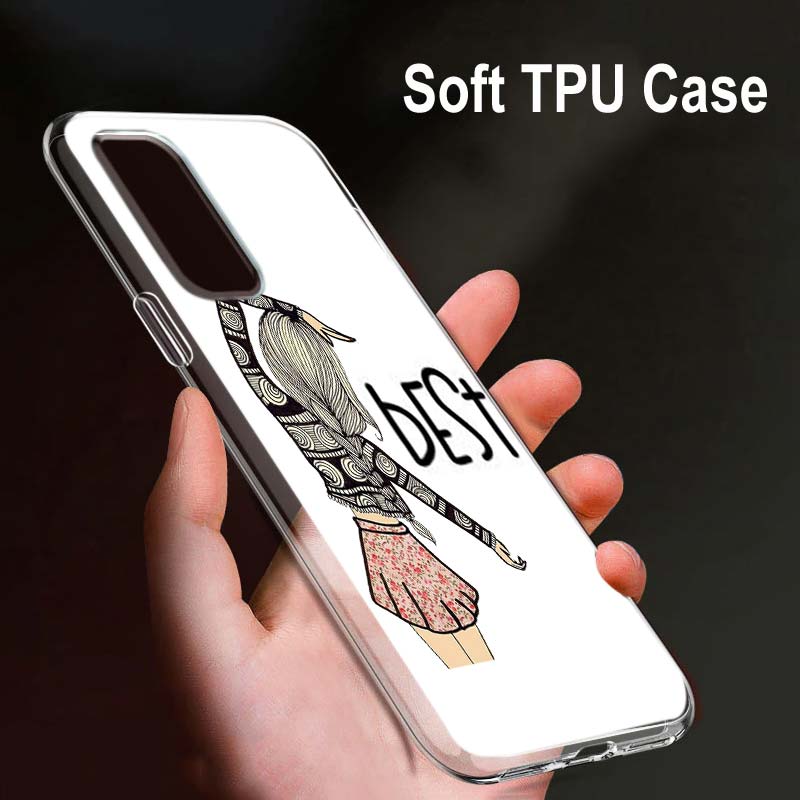 Bff Best Friend For OPPO Reno7 SE 6 5 Z F 4G 5G Find X2 X3 Neo Lite Pro Plus Transparent Soft Phone Case Coque