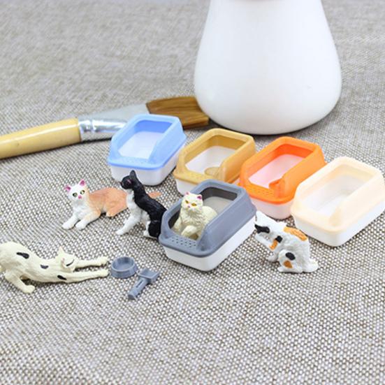 3Pcs Mini Cat Litter Box Set for 1:12/1:6 Doll Houses Handcrafted Food Bowl Tiny Scoop Miniature Scene Model Doll Home Decoration Toy