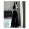 Summer thin pleated lazy casual pants floor mopping pants Yamamoto wide-leg pants women's ice silk fashion