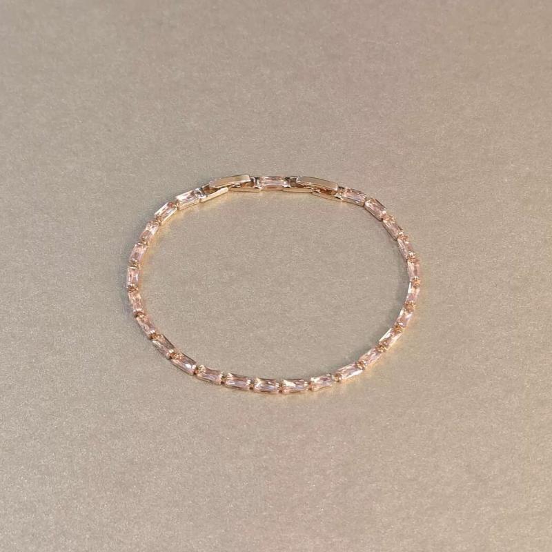 Shiny Colorful Crystal Bracelet for Women Sparkling Zircon Accent Chain Anti-allergy Jewelry for Night Out Party Birthday Gift