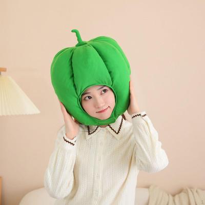 Plush Hat Headgear Green Comfortable Cute Holiday Decorations Halloween Cap for Party Housewarming