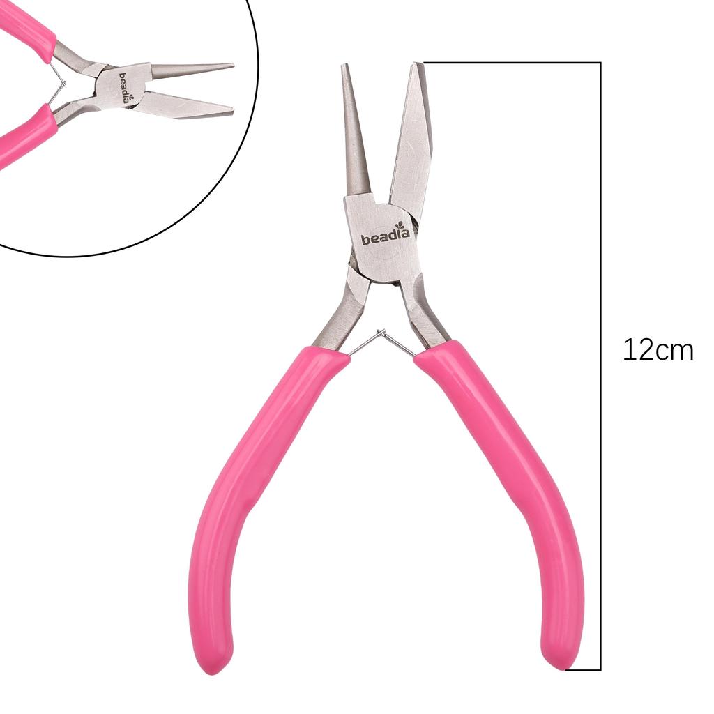 Cute Fuchsia Handle Anti-slip Splicing and Fixing Jewelry Pliers Tools & Equipment Kit for DIY Jewelery Making Needlework