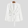 INCERUN Men Notched Lapel Long Sleeve Cutout Thin Blazer Party Coats
