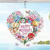 Open - 1pc Happy Mother's Day Patterned Mandala Wind Chime - Rotating Art Decor, Perfect for Garden, Patio & Home Decoration