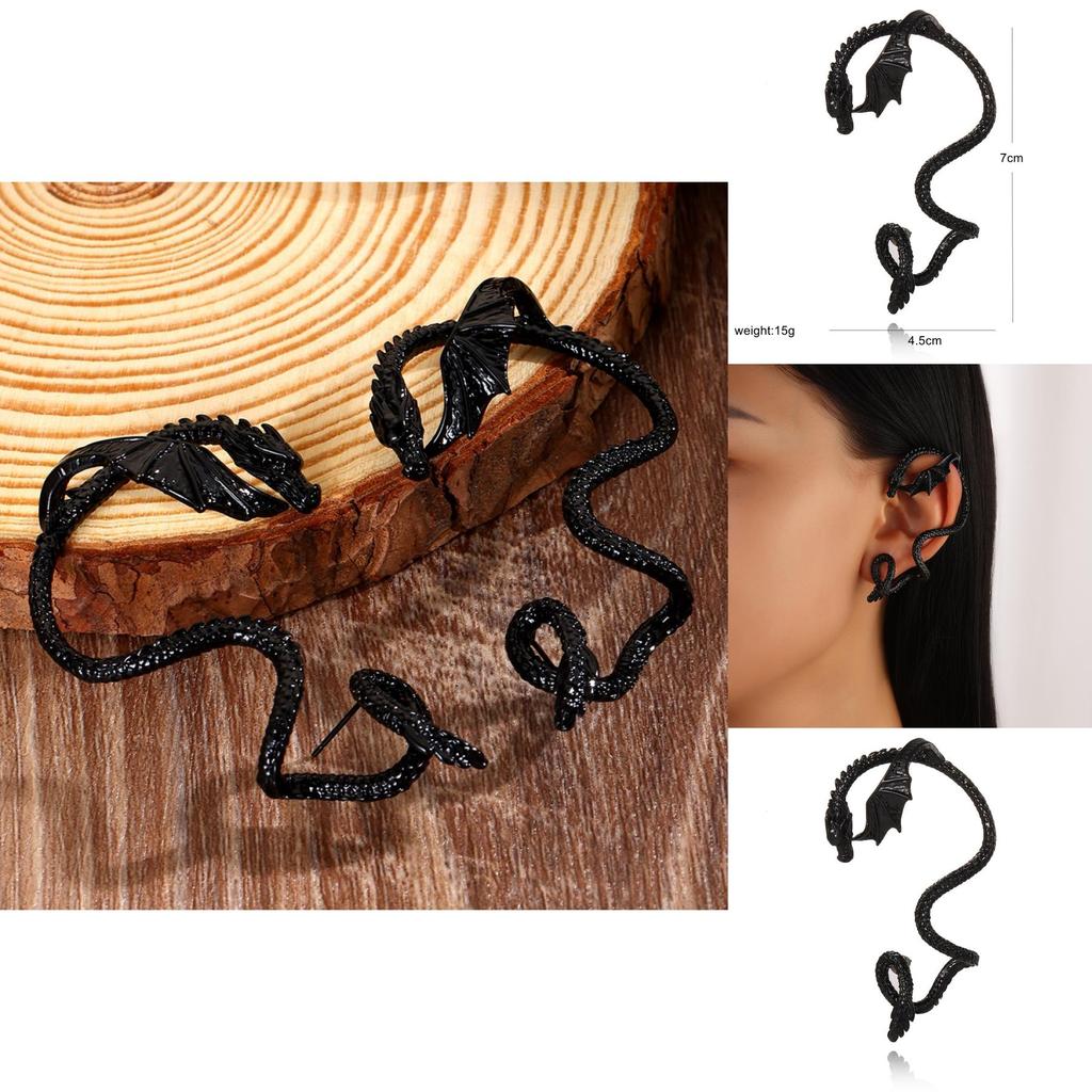 Punk Dragon Animal Alloy Wrap Cuff Earrings For Women Party Accessories