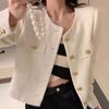 Fall Spring Women Cardigan Coat Single Breasted Long Sleeve Solid Color Loose OL Commuting Style Dating Shopping Jacket