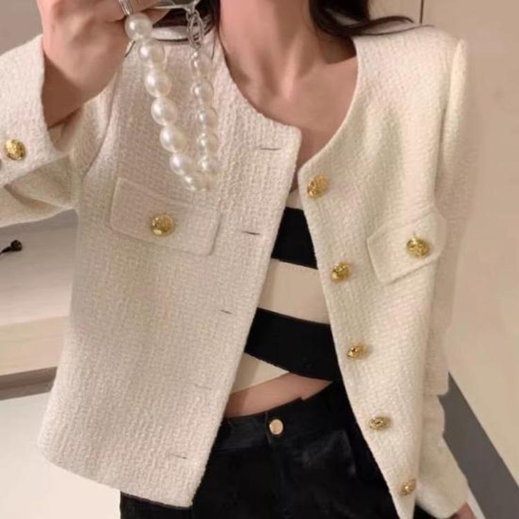 Fall Spring Women Cardigan Coat Single Breasted Long Sleeve Solid Color Loose OL Commuting Style Dating Shopping Jacket