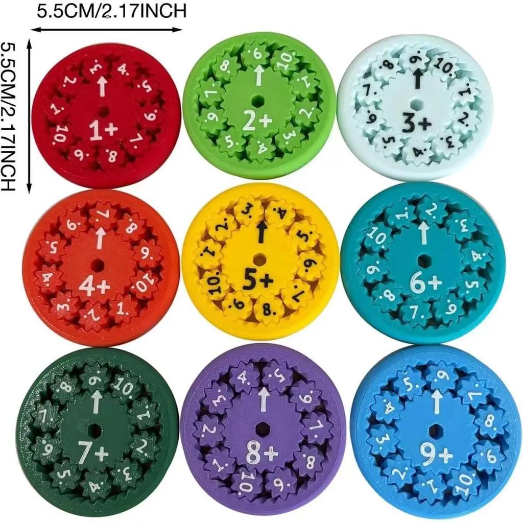 9Pcs/Set Math Fidget Spinner Learn Arithmetic Fingertip Math Puzzle Toys Mathematical Fidget Spinner Teaching Enlightenment Toys