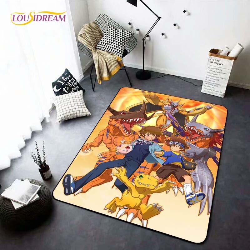 Neue Cartoon Digimon Teppiche für Wohnzimmer Rom Anime Teppich Schlafzimmer weiche Bodenmatte Anti-Rutsch-Fußmatte Home Decor Geschenk Picknick