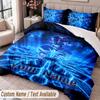 Custom Name Text 3Pcs Bedding Set Demon Slayer Duvet Cover And Two Pillowcases