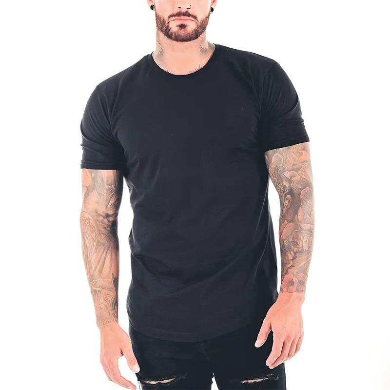 Men's Casual Slim Fit Short Sleeve T-Shirts Classic Solid Cotton Crew Neck Sports Tees Tops Summer Gym T Shirts Fitness Clothing