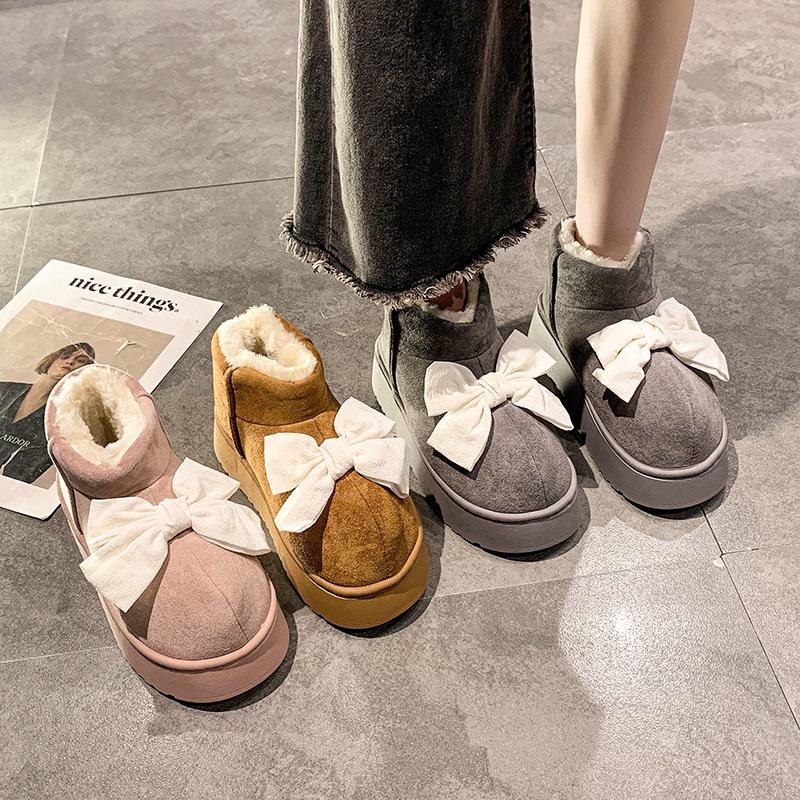 Comfortable flat-soled fluffy shoes for women's autumn and winter new waterproof casual versatile snow boots